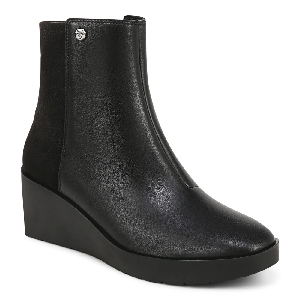 Vionic Black Wedge Ankle Boots